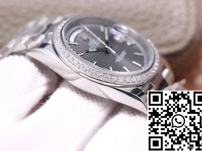 EW M228349RBR-0008 Gold Factory Rolex White Dial Day-Date Grey 0513
